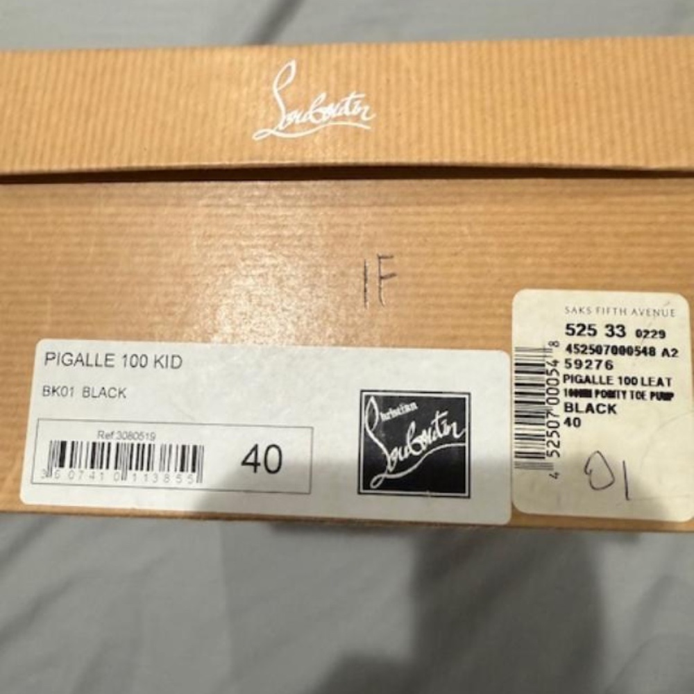 CHRISTIAN LOUBOUTIN - Black leather pumps/heels - "PIGALLE 100" - size EU 40 - Picture 5 of 6